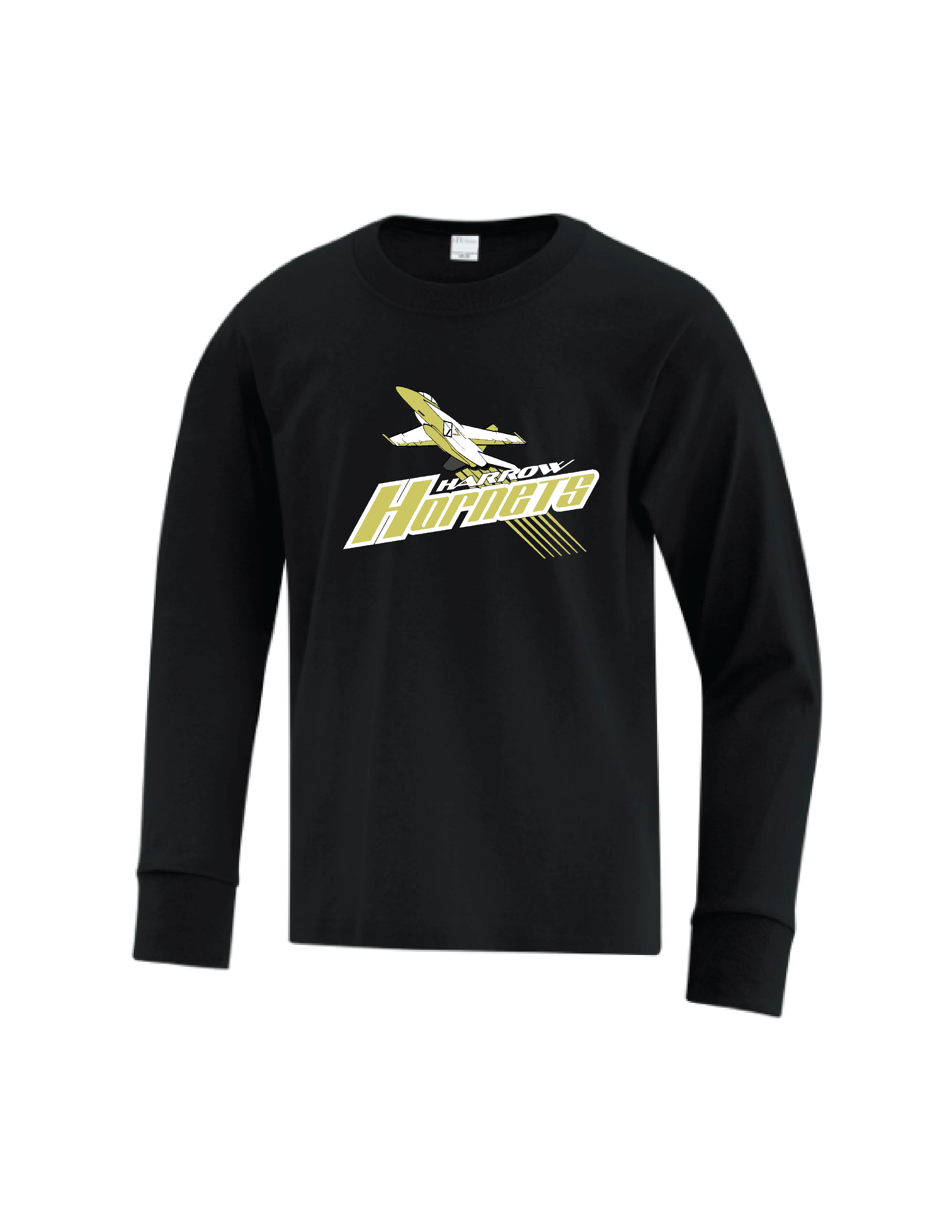 HORNETS - BLACK LONG SLEEVE COTTON TEE