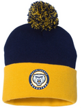 PREDS - COLOURBLOCK POM POM TOQUE