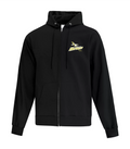 HORNETS - BLACK COTTON BLEND FULL ZIP