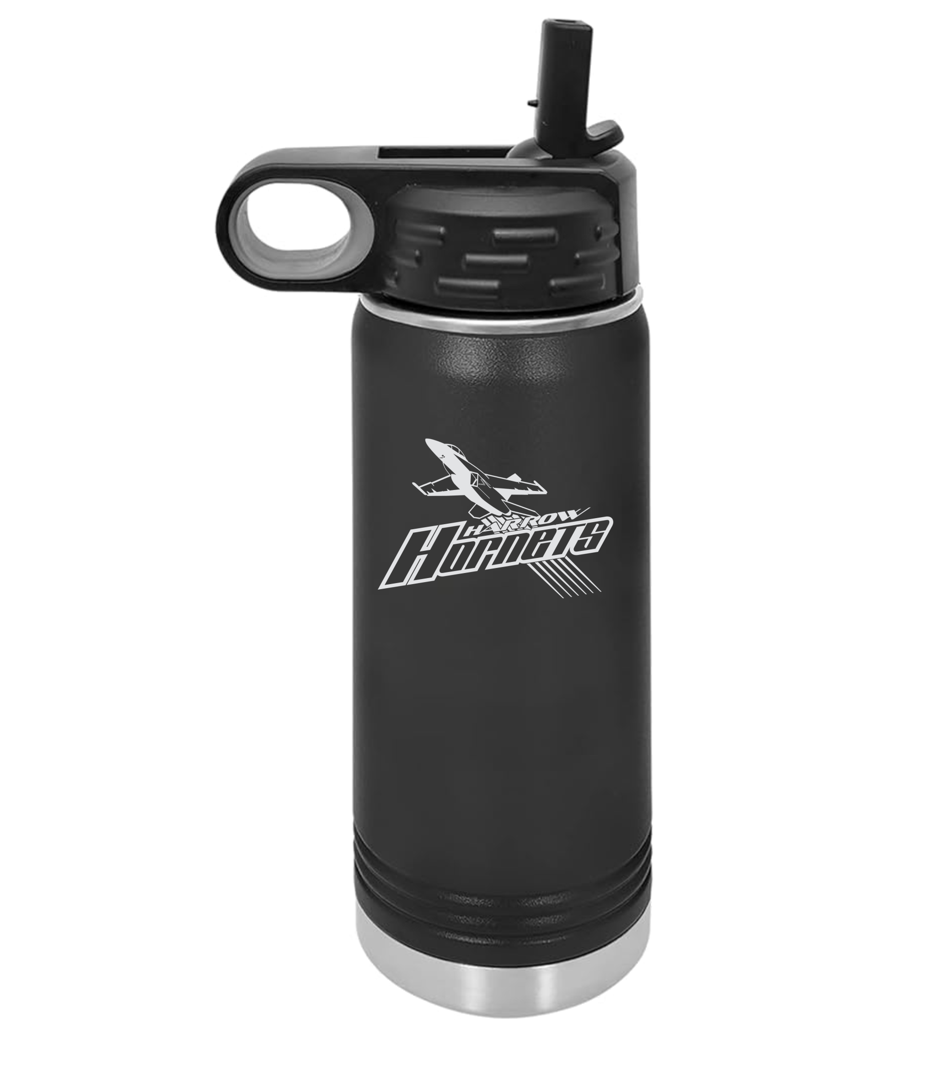 HORNETS - BLACK STAINLESS STEEL 20OZ. WATER BOTTLE