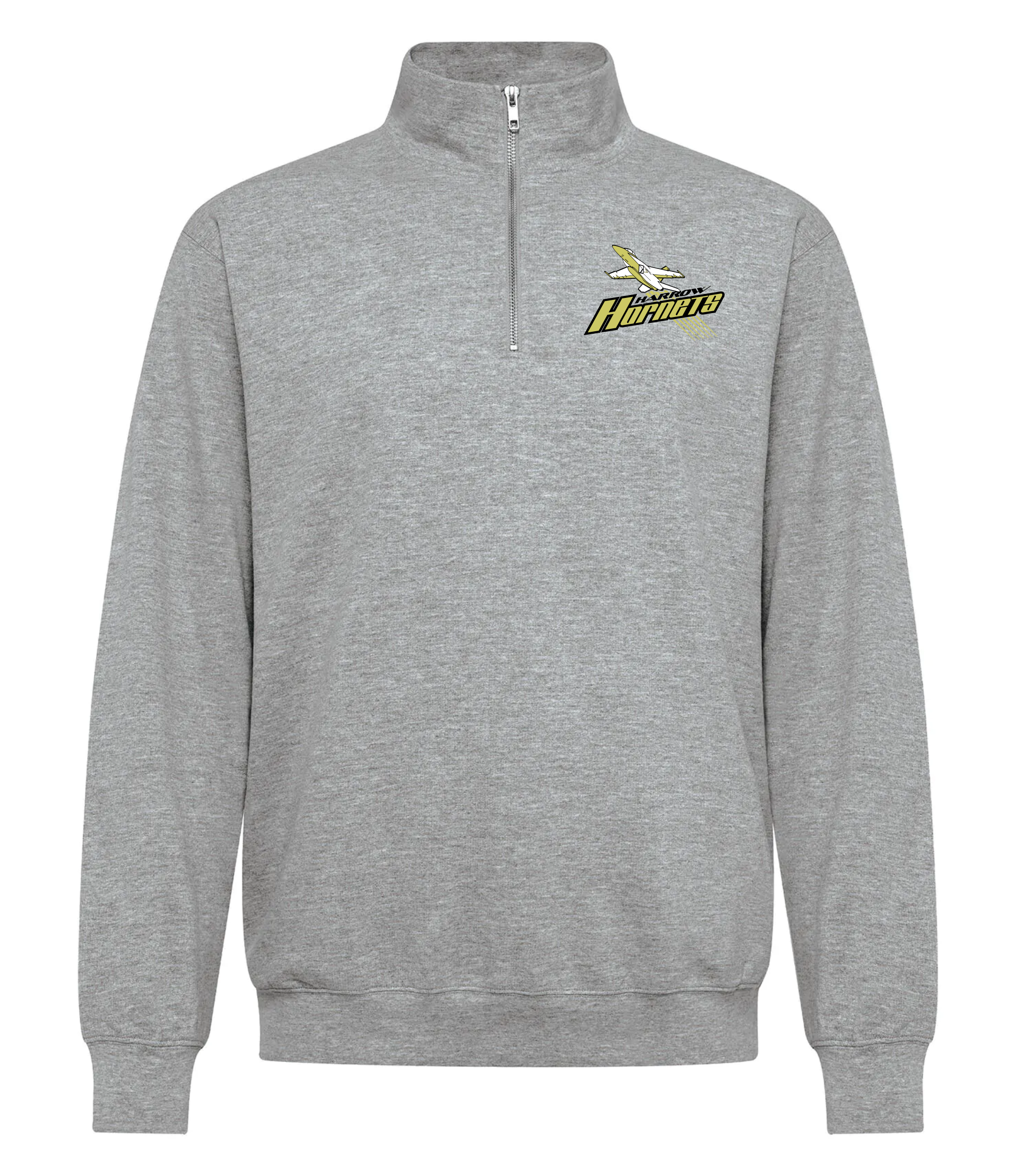 HORNETS - GREY 1/4 ZIP COTTON BLEND SWEATSHIRT