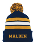 MALDEN - STRIPED ACRYLIC POMPOM TOQUE