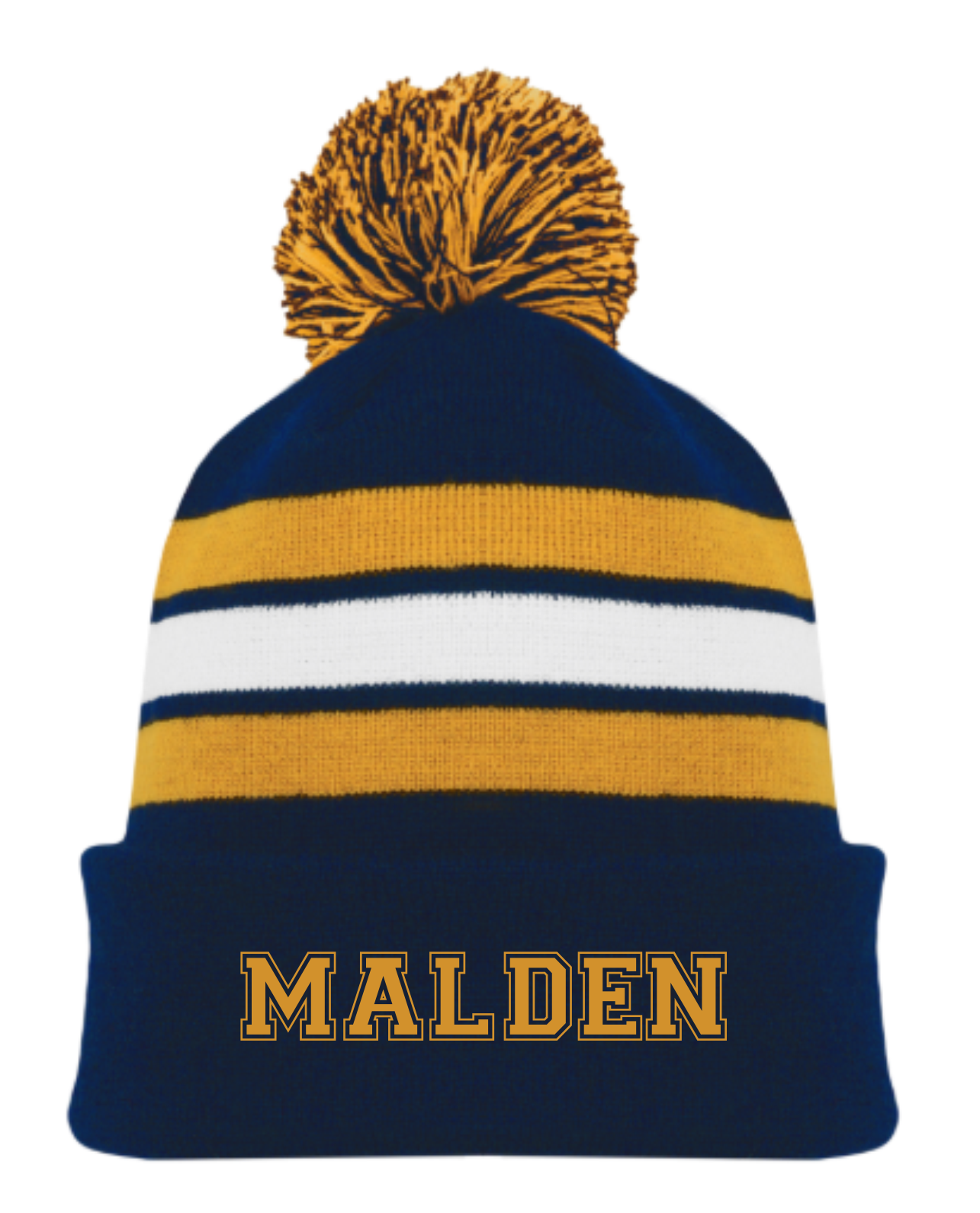 MALDEN - STRIPED ACRYLIC POMPOM TOQUE