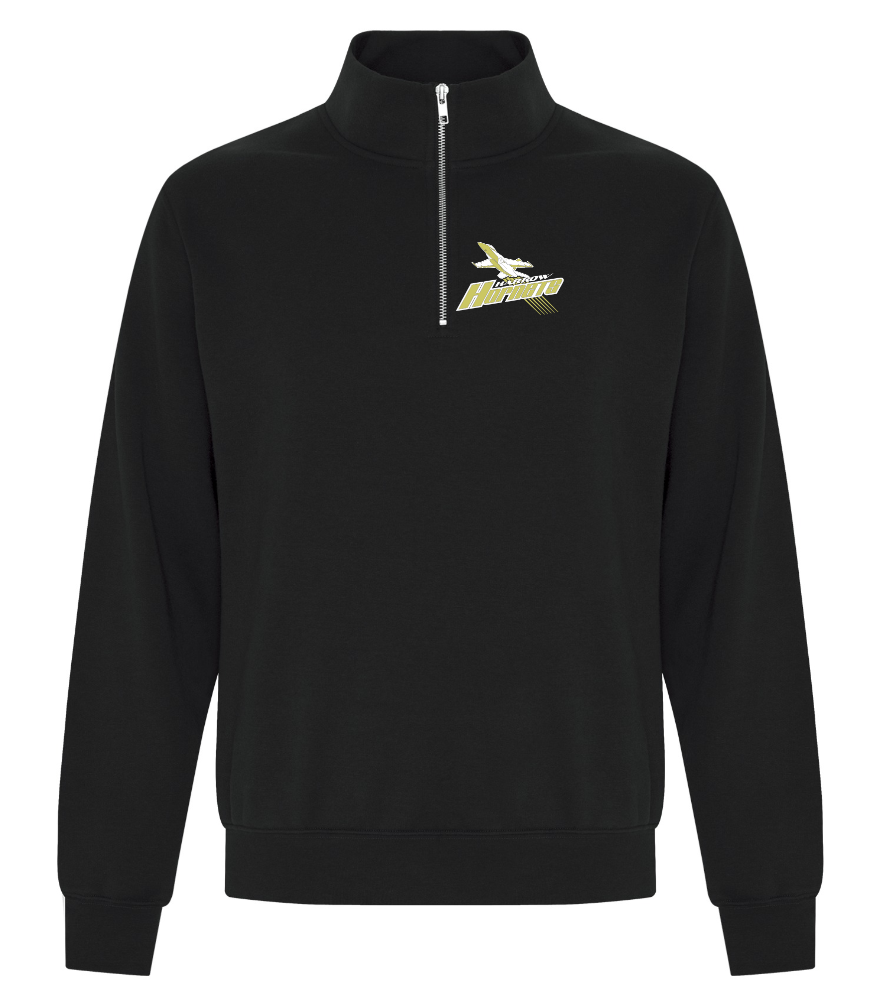 HORNETS - BLACK 1/4 ZIP COTTON BLEND SWEATSHIRT
