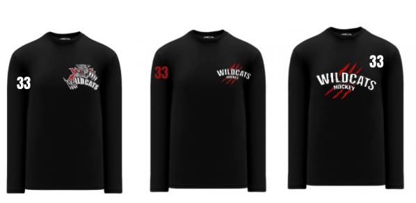 WILDCATS - BLACK PERFORMANCE LONG SLEEVE