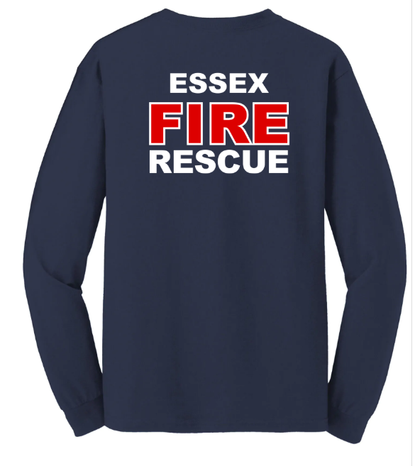 ESSEX FIRE NAVY COTTON LONG SLEEVE TEE