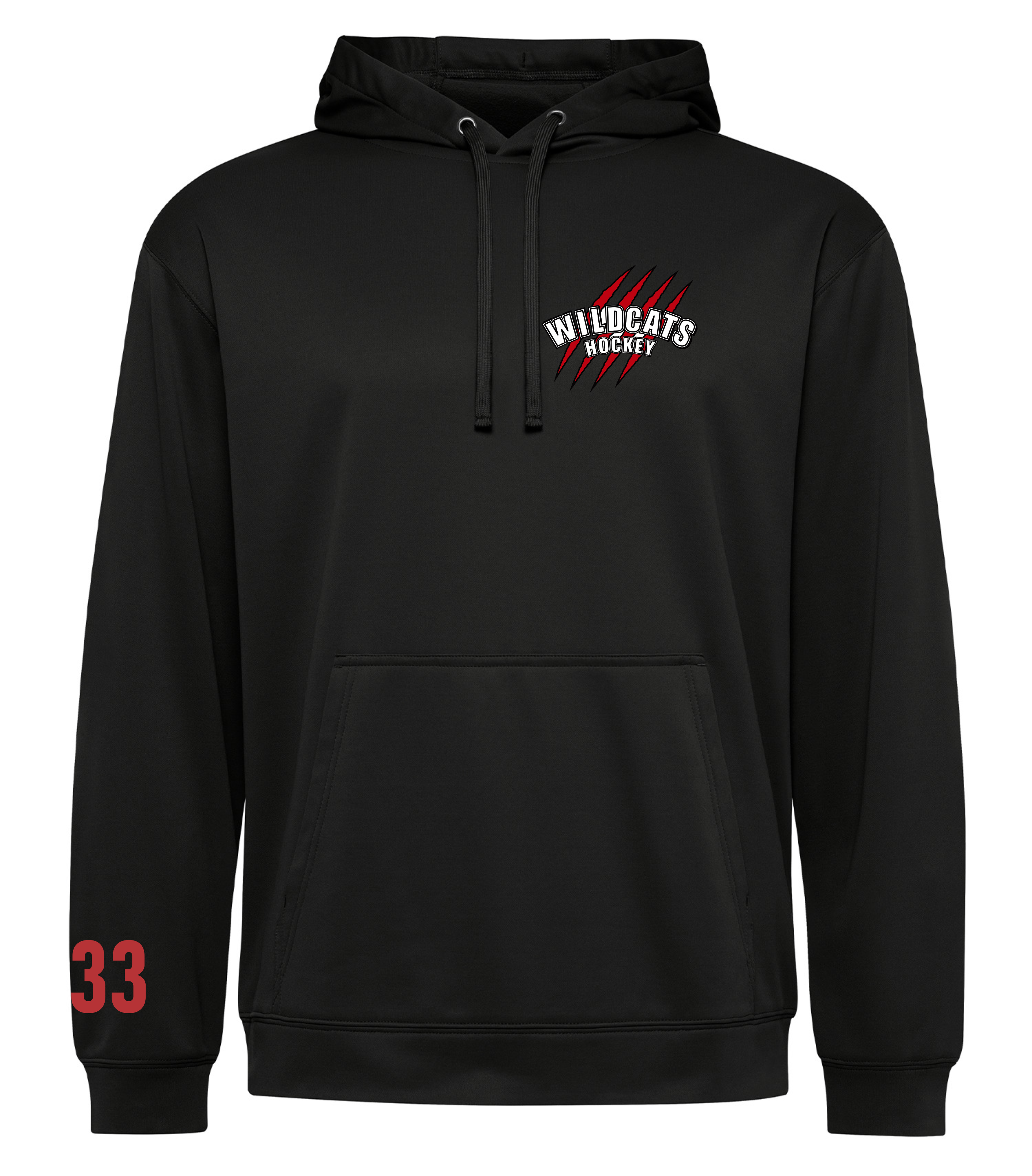 WILDCATS - BLACK PERFORMANCE HOODIE