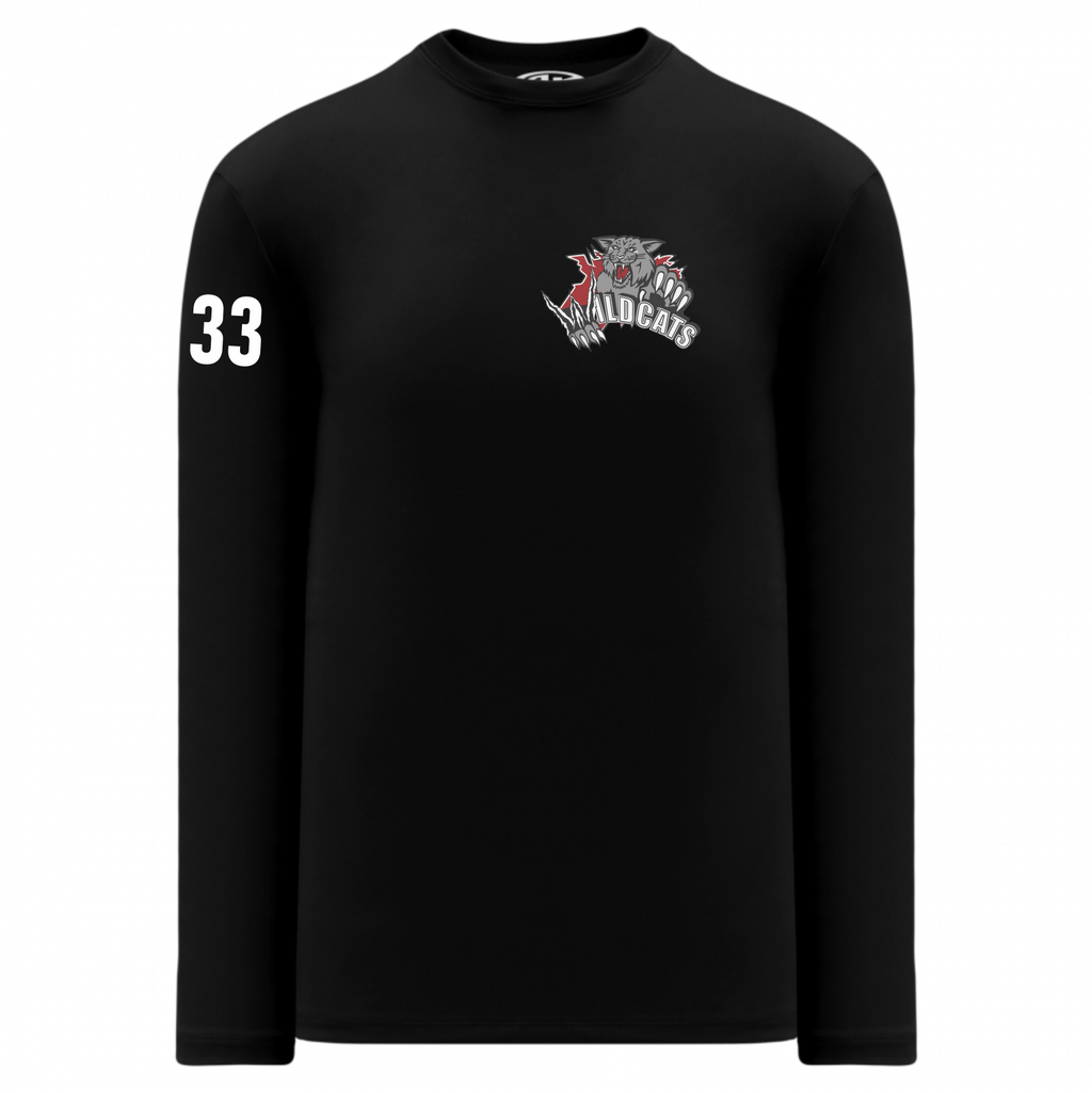 WILDCATS - BLACK PERFORMANCE LONG SLEEVE