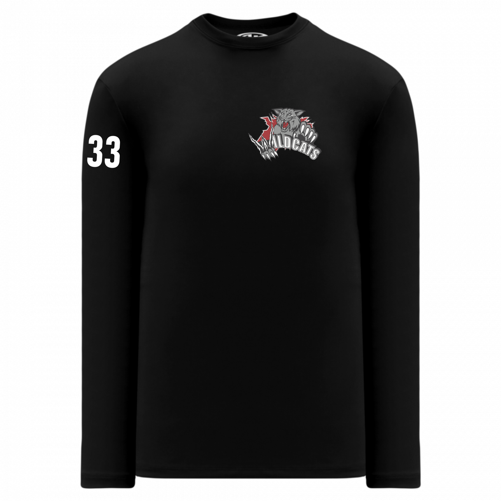 WILDCATS - BLACK PERFORMANCE LONG SLEEVE