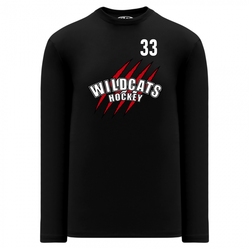 WILDCATS - BLACK PERFORMANCE LONG SLEEVE